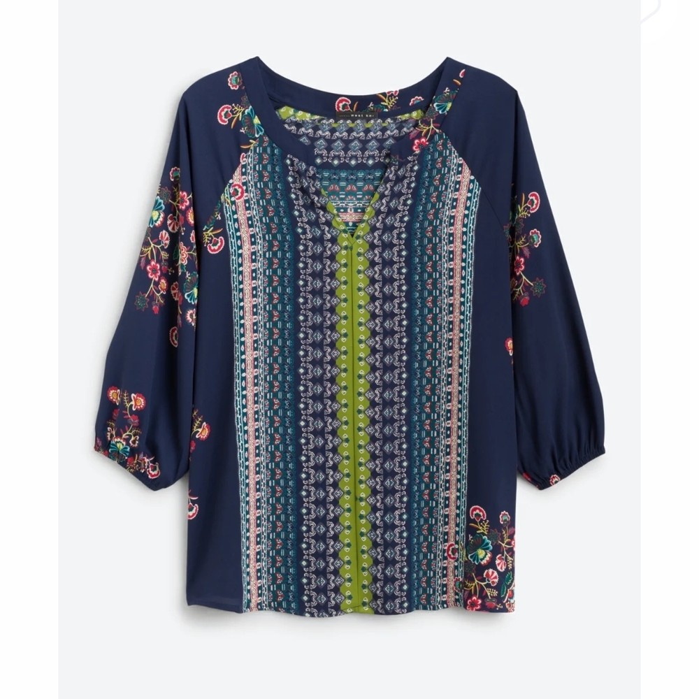 West Kei Cindy Split Neck Blouse